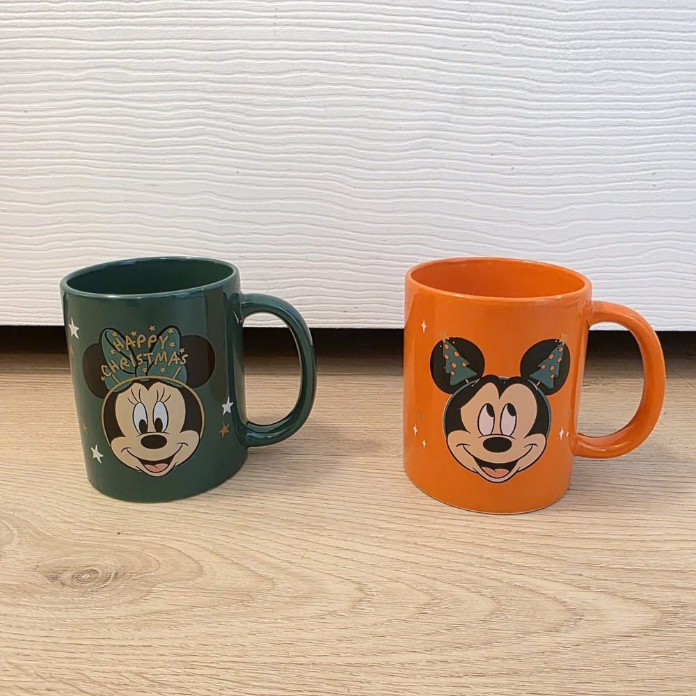 Marketplace Brand Disney Mickey Minnie Mouse Green Orange Christmas Holiday Mugs